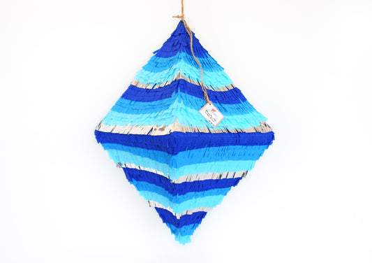 Piñata "Raute-Diamant" in Blautöne & Silber image 0